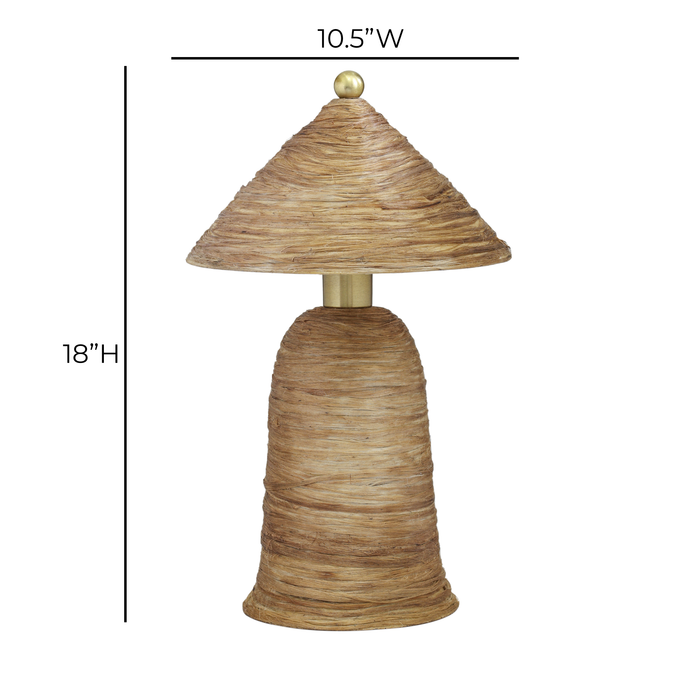 Coco Natural Coconut Fiber Pointed Table Lamp - Home And Beyond