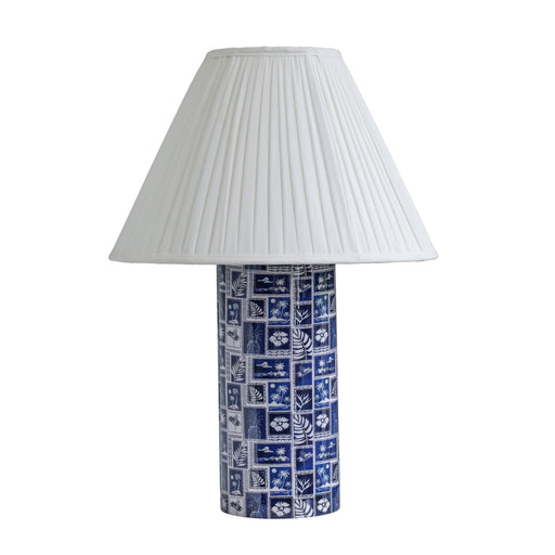Stamp Blue Pleated Table Lamp - Home And Beyond