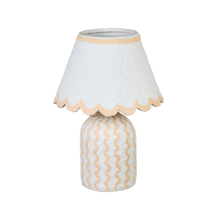 Blum Scalloped Cotton Mache Table Lamp - Home And Beyond