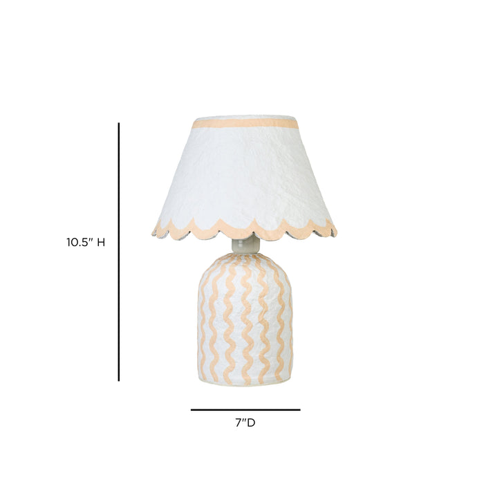 Blum Scalloped Cotton Mache Table Lamp - Home And Beyond