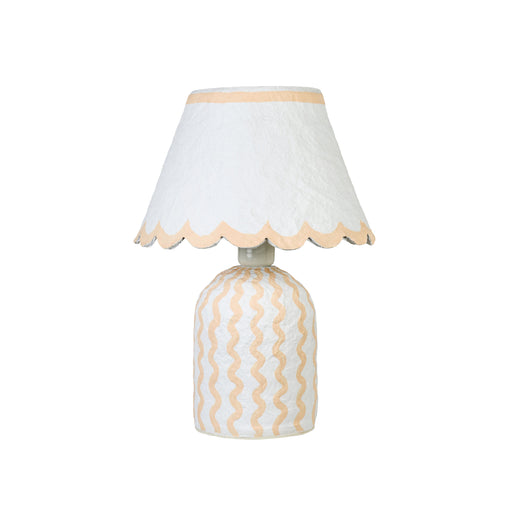 Blum Scalloped Cotton Mache Table Lamp - Home And Beyond