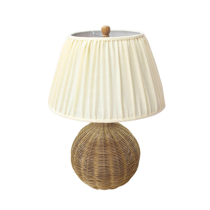 Pallora Cream & Natural Rattan Table Lamp - Home And Beyond