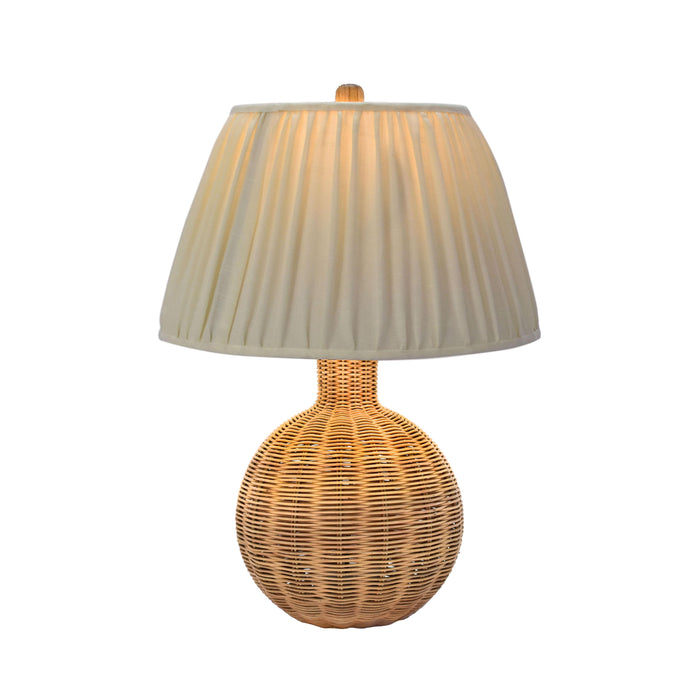 Pallora Cream & Natural Rattan Table Lamp - Home And Beyond