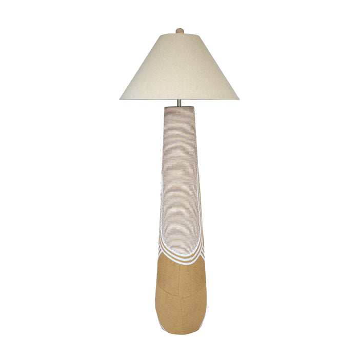 Harlee Natural Woven Floor Lamp - Home And Beyond