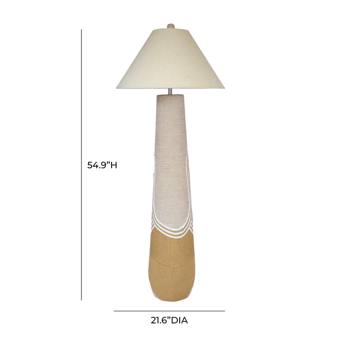 Harlee Natural Woven Floor Lamp - Home And Beyond
