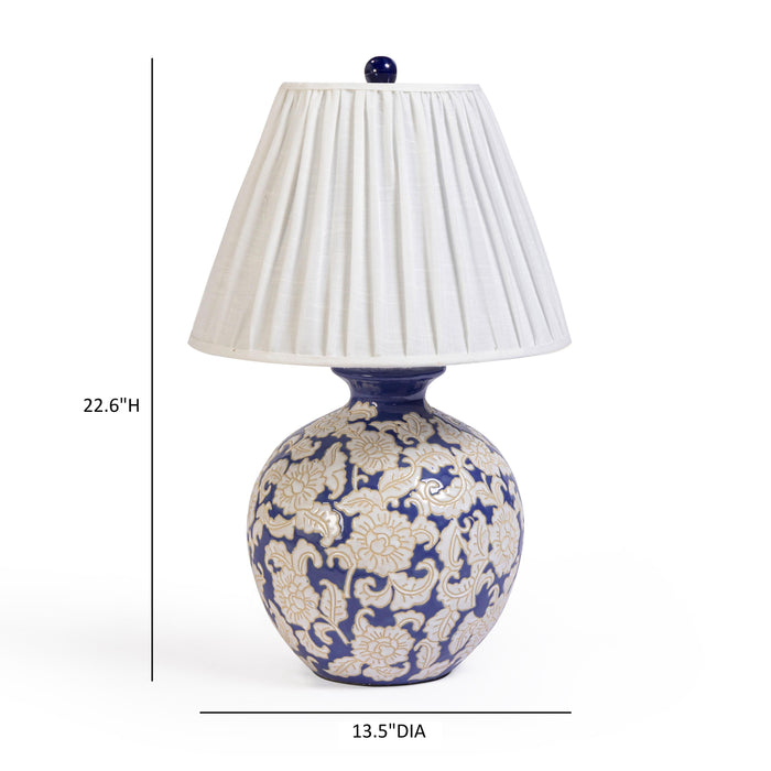 Diana Blue &amp; White Table Lamp - Home And Beyond