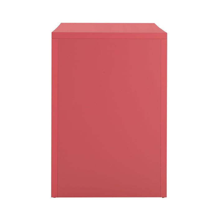 Suzie Coral Pink & Rattan Executive Desk - UK - Home And Beyond