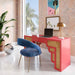 Suzie Coral Pink & Rattan Executive Desk - UK - Home And Beyond