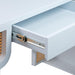 Suzie Pastel Blue & Rattan Executive Desk - UK - Home And Beyond