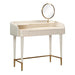 Penelope Cream Vegan Leather Wrapped Vanity Desk - UK - Home And Beyond