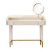 Penelope Cream Vegan Leather Wrapped Vanity Desk - UK - Home And Beyond