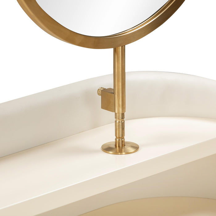 Penelope Cream Vegan Leather Wrapped Vanity Desk - UK - Home And Beyond