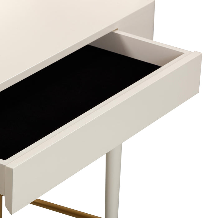 Penelope Cream Vegan Leather Wrapped Vanity Desk - UK - Home And Beyond
