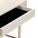 Penelope Cream Vegan Leather Wrapped Vanity Desk - UK - Home And Beyond
