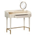 Penelope Cream Vegan Leather Wrapped Vanity Desk - UK - Home And Beyond