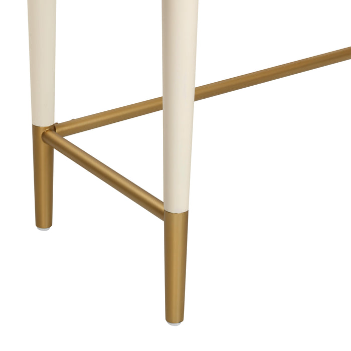 Penelope Cream Vegan Leather Wrapped Vanity Desk - UK - Home And Beyond