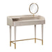 Penelope Taupe Vegan Leather Wrapped Vanity Desk - UK - Home And Beyond