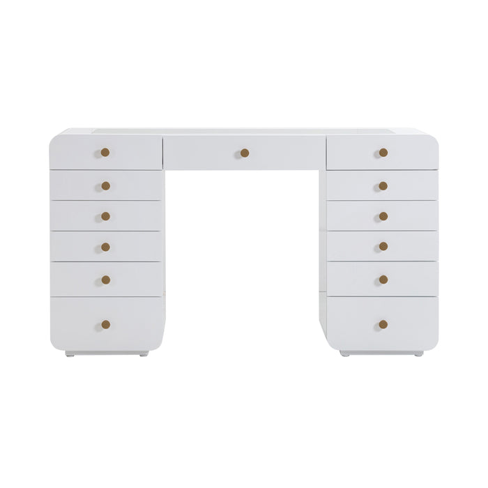 Hollywood White Vanity Desk - Home And Beyond