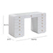 Hollywood 56" White Desk with LED Panel Vanity Mirror - Home And Beyond