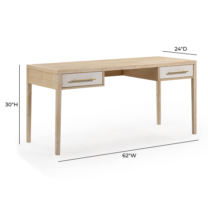Hera 62'' Natural Washed Executive Desk - Home And Beyond