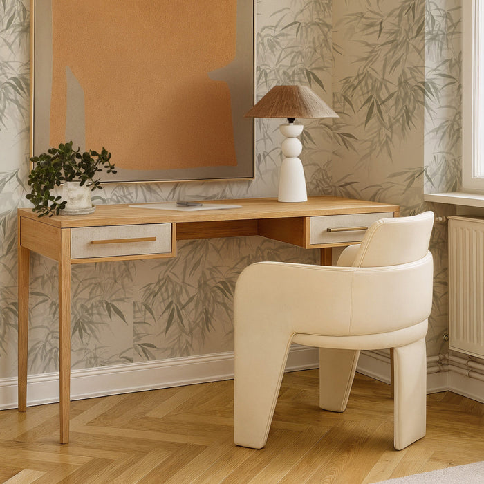 Hera 62'' Natural Washed Executive Desk - Home And Beyond