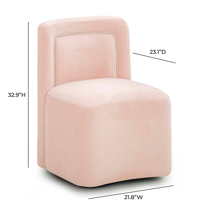 Dolce Performance Velvet Rolling Desk Chair - Home And Beyond