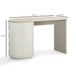 Marlene 47" Cream Faux Travertine Vanity Desk - Home And Beyond
