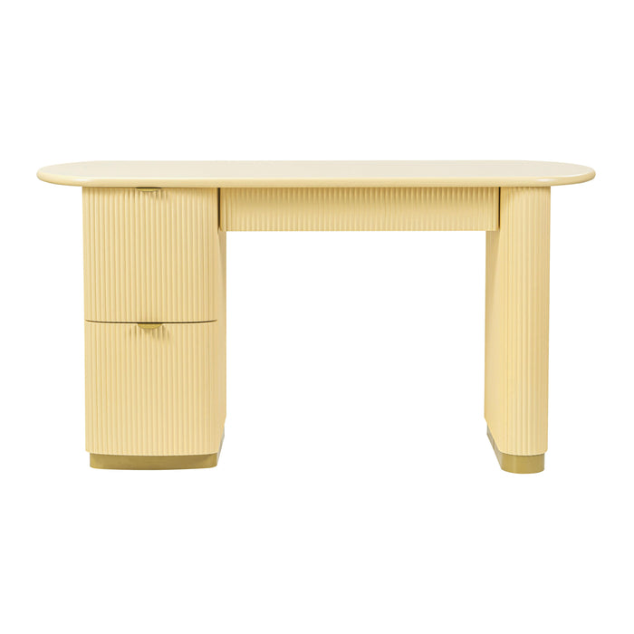 Francesca Yellow Peach 3-Drawer Desk - Home And Beyond