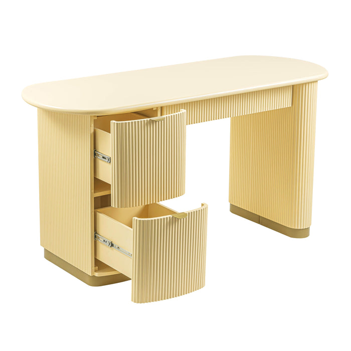 Francesca Yellow Peach 3-Drawer Desk - Home And Beyond
