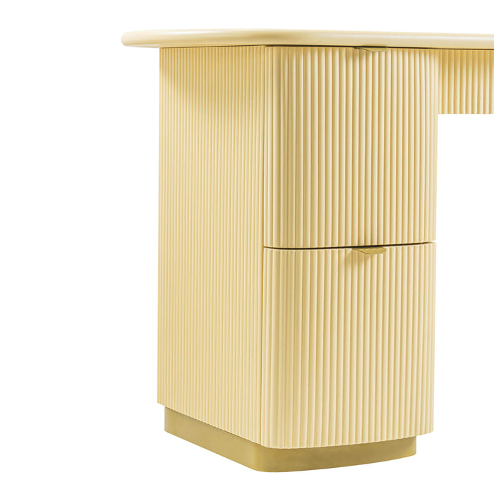 Francesca Yellow Peach 3-Drawer Desk - Home And Beyond