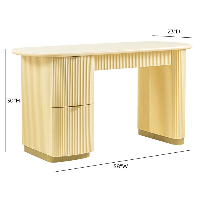 Francesca Yellow Peach 3-Drawer Desk - Home And Beyond
