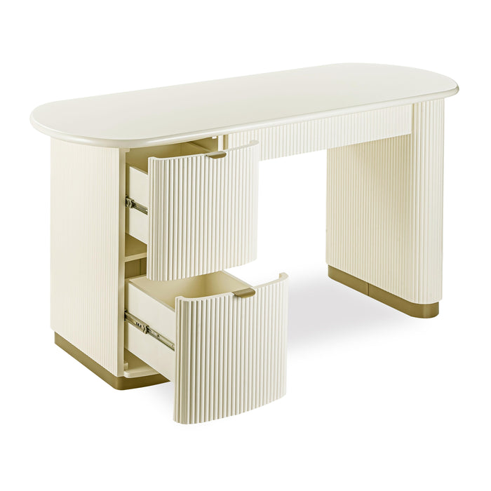 Francesca Cream 3-Drawer Desk - Home And Beyond