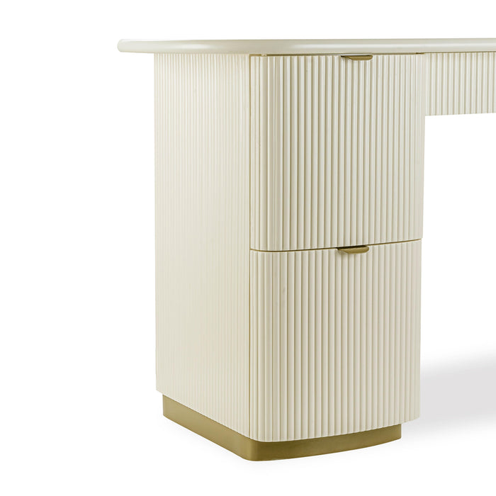 Francesca Cream 3-Drawer Desk - Home And Beyond