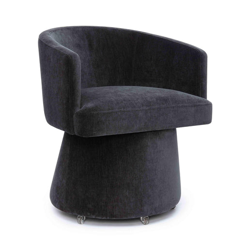 Kristen Black Upcycled Chenille Rolling Desk Chair - Home And Beyond