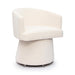 Kristen Cream Upcycled Chenille Rolling Desk Chair - Home And Beyond