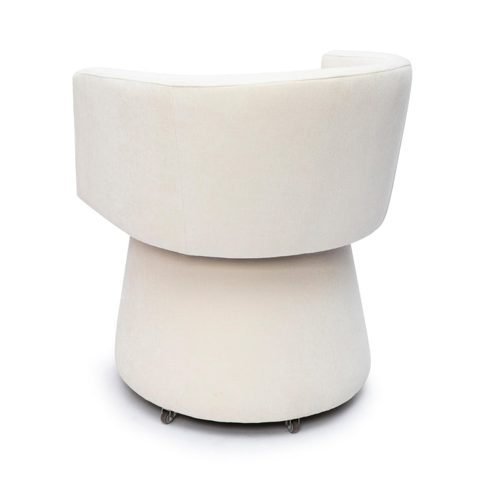 Kristen Cream Upcycled Chenille Rolling Desk Chair - Home And Beyond