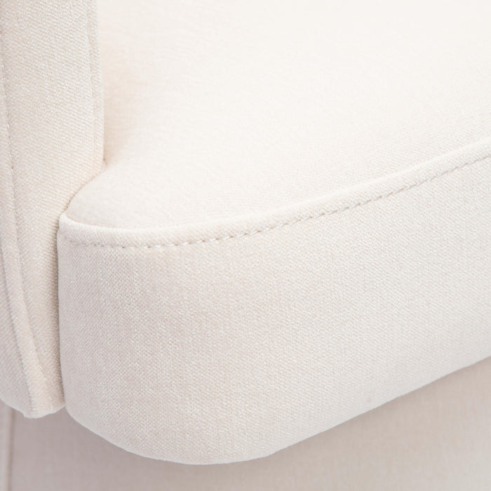 Kristen Cream Upcycled Chenille Rolling Desk Chair - Home And Beyond