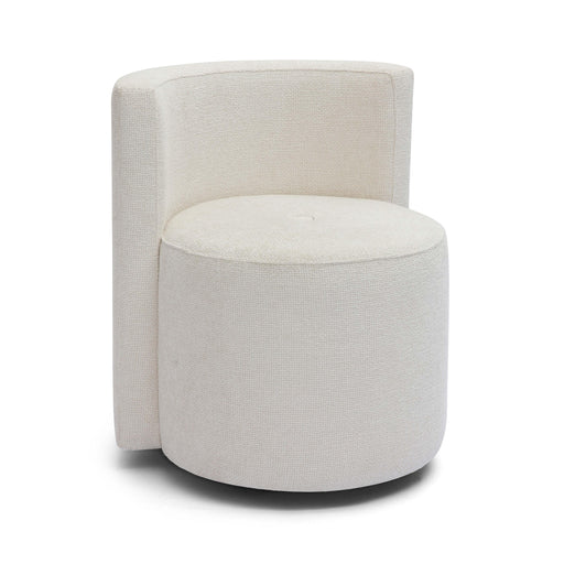 Alyssa Cream Chenille Rolling Desk Chair - Home And Beyond
