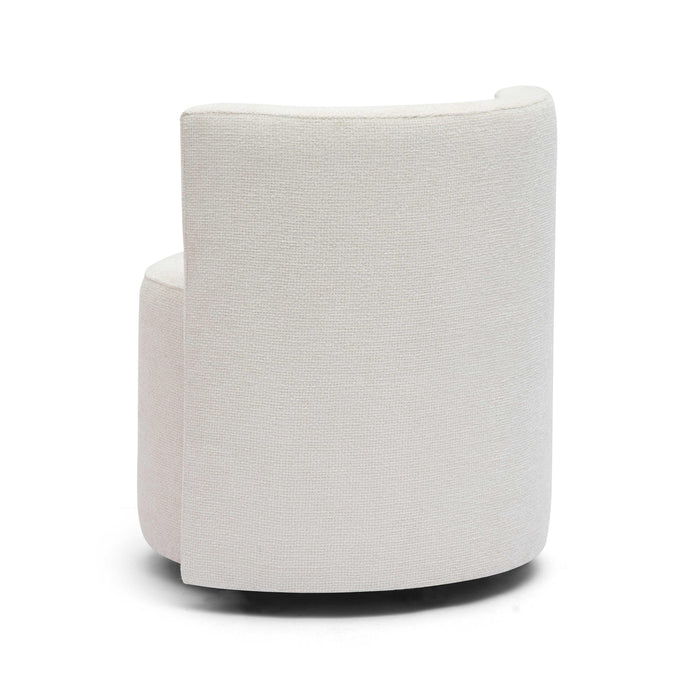 Alyssa Cream Chenille Rolling Desk Chair - Home And Beyond