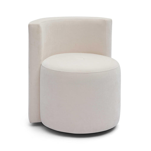 Alyssa Cream Upcycled Velvet Rolling Desk Chair - Home And Beyond