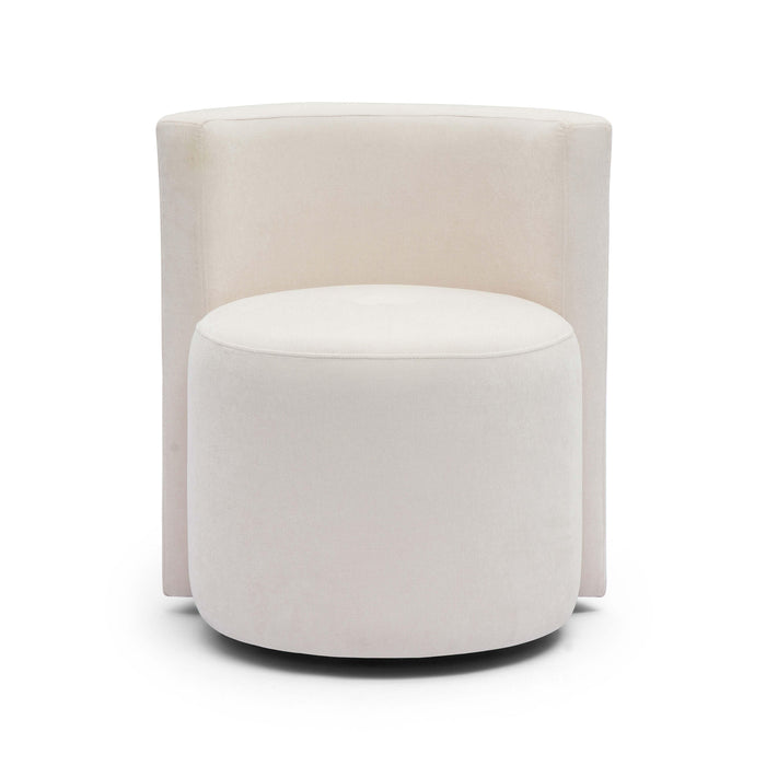 Alyssa Cream Upcycled Velvet Rolling Desk Chair - Home And Beyond