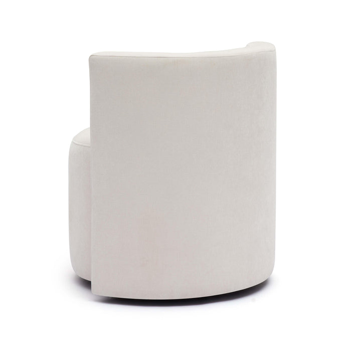 Alyssa Cream Upcycled Velvet Rolling Desk Chair - Home And Beyond