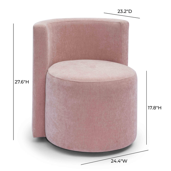 Alyssa Pink Upcycled Velvet Rolling Desk Chair - Home And Beyond