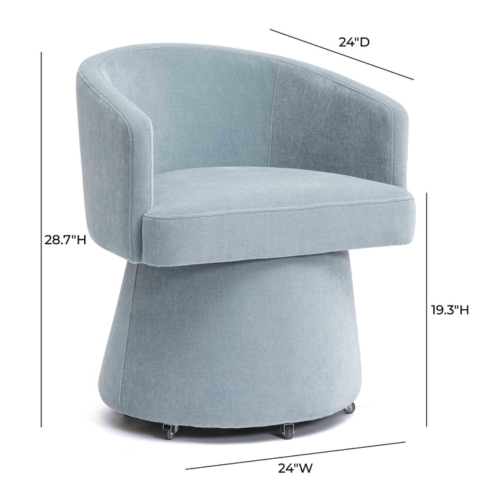 Kristen Upcycled Contract-Grade Chenille Rolling Desk Chair - Home And Beyond