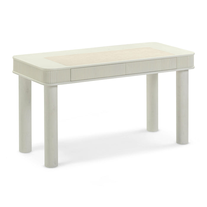 Sarah 55" Cream 2-Drawer Executive Work Desk - Home And Beyond