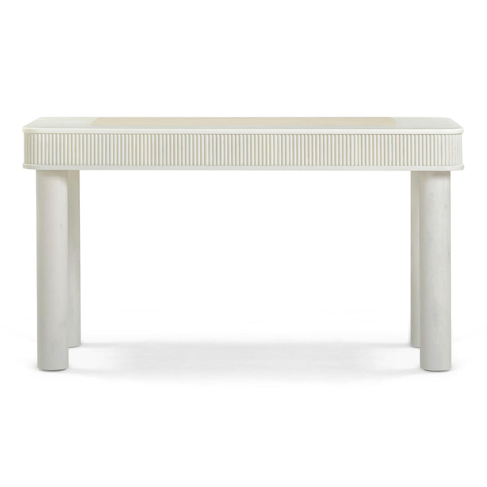 Sarah 55" Cream 2-Drawer Executive Work Desk - Home And Beyond