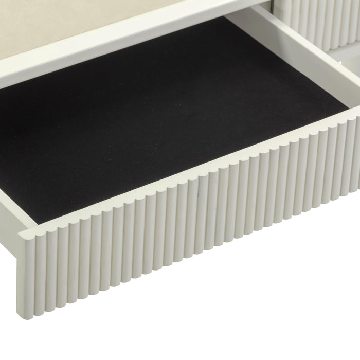 Sarah 55" Cream 2-Drawer Executive Work Desk - Home And Beyond