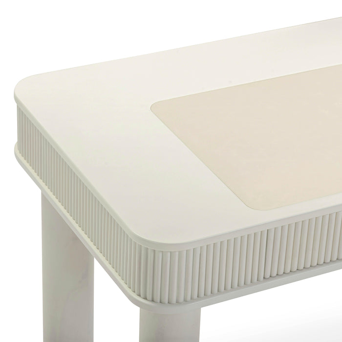 Sarah 55" Cream 2-Drawer Executive Work Desk - Home And Beyond