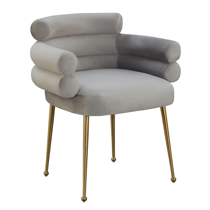 Dente Grey Velvet Dining Chair - UK - Home And Beyond