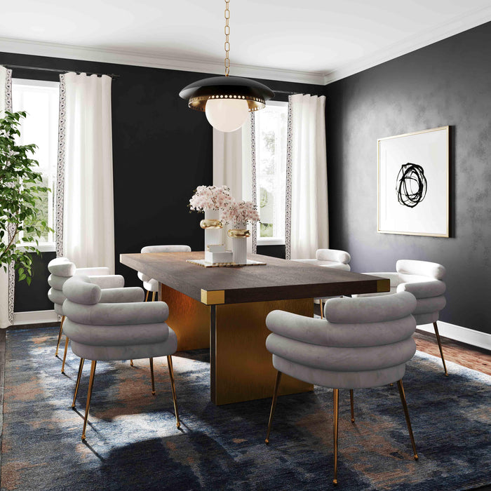 Dente Grey Velvet Dining Chair - UK - Home And Beyond